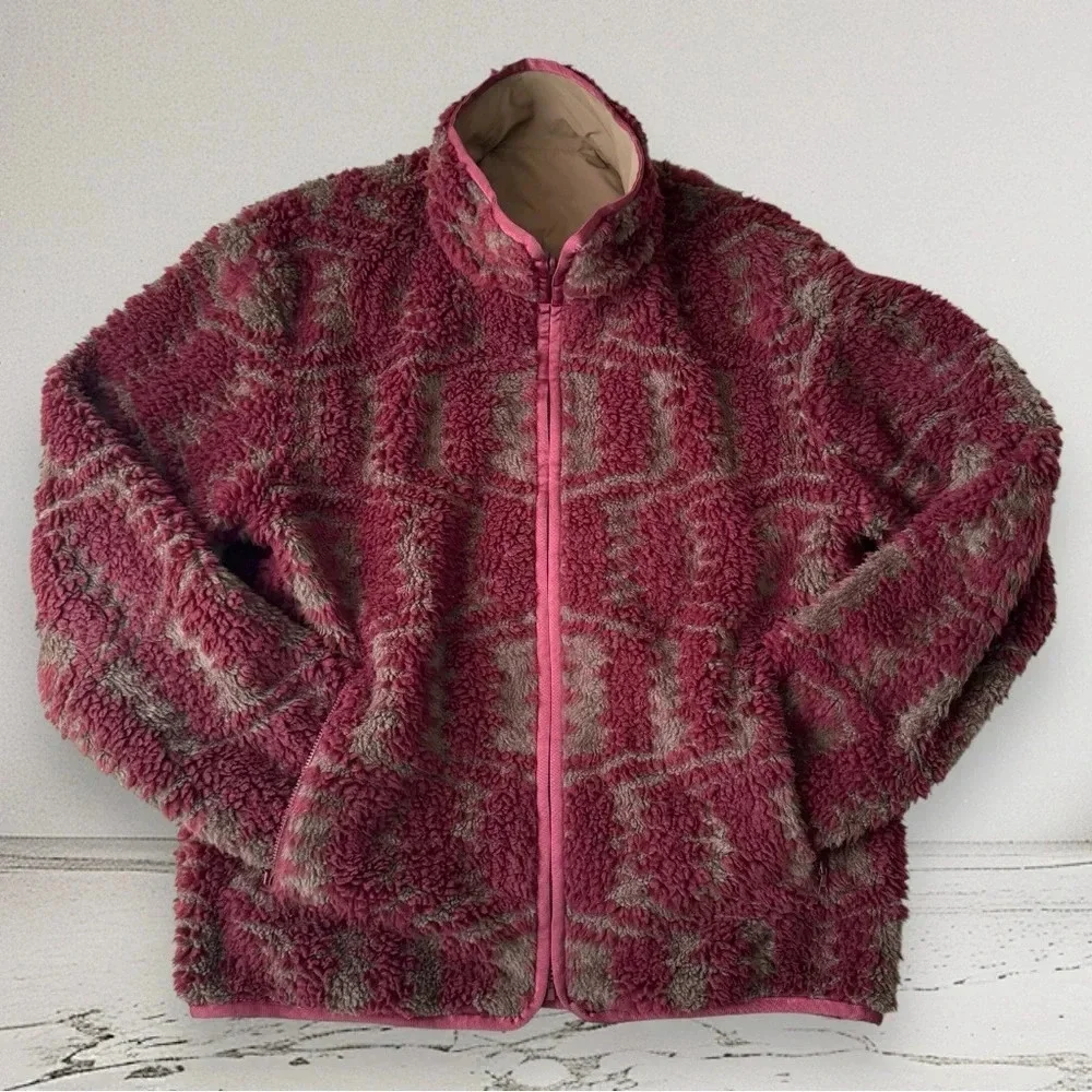 JOHN ELLIOTT REVERSIBLE POLAR FLEECE FULL ZIP ROAN JACQUARD Size 3 / L